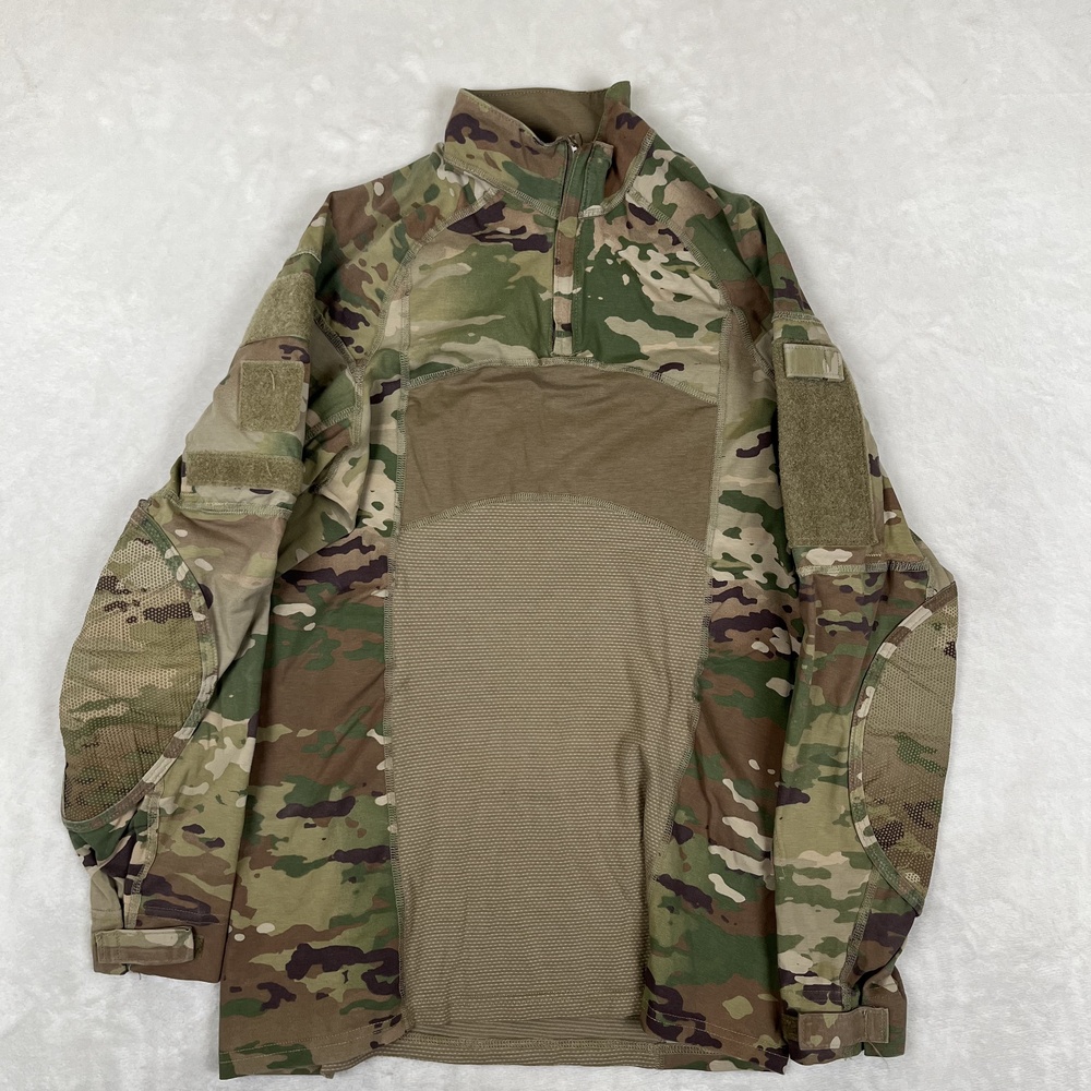 US Army Advanced Combat Shirt Mens Large MultiCam FR Quarter Zip Camo Uniform